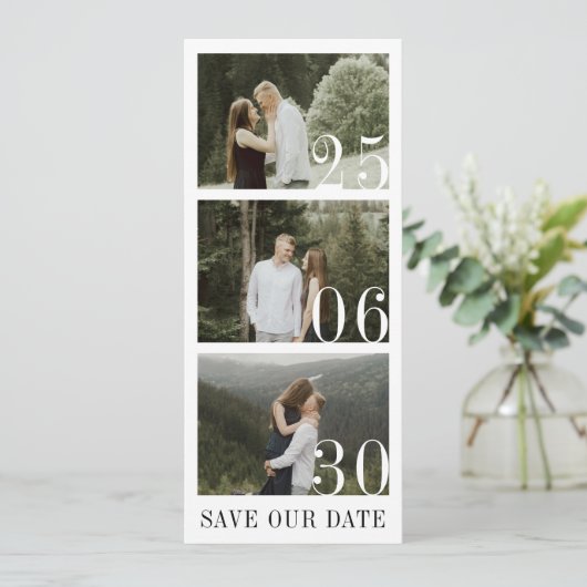 Groene Eucalyptus Emerald Rustieke Fotokalender Save The Date (Staand voorkant)