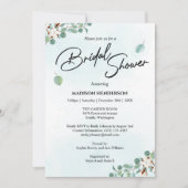 Groene Eucalyptus en Cotton Flowers Vrijgezellenfe Kaart (Voorkant)