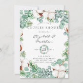 Groene Eucalyptus en katoenparen schoeisel Kaart (Voorkant)