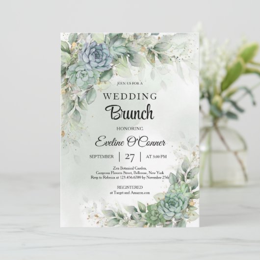 Groene eucalyptus en sappige bruinkool kaart (Staand voorkant)