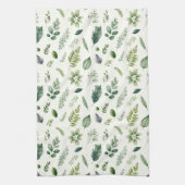 Groene Eucalyptus Fern Botanische Waterverf Theedoek (Verticaal)