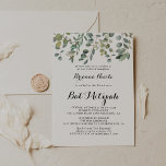 Groene Eucalyptus Foliage Delight Bat Mitzvah Kaart<br><div class="desc">Deze groene eucalyptus loof vleermuis mitswa uitnodiging is perfect voor een moderne vleermuis mitswa. Het ontwerp is voorzien van botanische waterverf handgetekende eucalyptus,  inspirerend natuurschoon.</div>