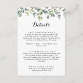 Groene Eucalyptus Foliage Delight Bruiloft Details Informatiekaartje (Voorkant)