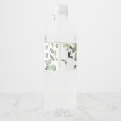 Groene Eucalyptus Foliage Delight Bruiloft Waterfles Etiket (Achterkant)