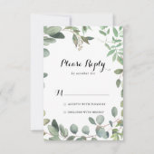 Groene Eucalyptus Foliage Delight Kalligrafie RSVP (Voorkant)