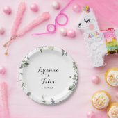 Groene Eucalyptus Foliage Delight Trouwtaart Papieren Bordje (Feest)