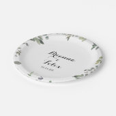 Groene Eucalyptus Foliage Delight Trouwtaart Papieren Bordje (Gekanteld)