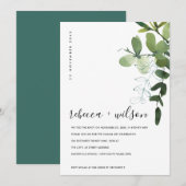 GROENE EUCALYPTUS FOLIAGE WE HEBBEN DE KNOT INVITE BEDANKKAART (Voorkant / Achterkant)