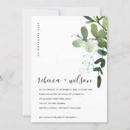 GROENE EUCALYPTUS FOLIAGE WE HEBBEN DE KNOT INVITE BEDANKKAART