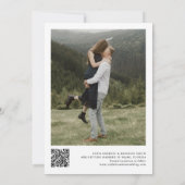 Groene Eucalyptus Foto Huwelijks QR-code Achterkan Save The Date (Achterkant)