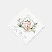 Groene Eucalyptus Fotofoliage Cross-Baptisme Servet (Hoek)