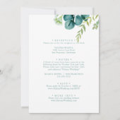  Groene Eucalyptus Front & Rug Weduwschap Kaart (Achterkant)