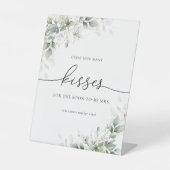 Groene Eucalyptus gast hoeveel kussen teken Reclamebord Met Voetstuk (Voorkant)