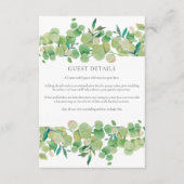 Groene Eucalyptus Gastinformatie Details Informatiekaartje (Voorkant)