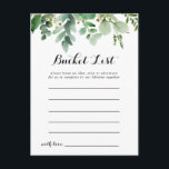 Groene Eucalyptus gebladerte emmer lijst Kaarten<br><div class="desc">Deze groene eucalyptus loof emmerlijst kaarten zijn de perfecte activiteit voor een tropische bruiloft receptie of vrijgezellenfeest. Het ontwerp is voorzien van handgeschilderde artistieke mooie eucalyptus groene bladeren,  samengevoegd tot nette boeketten om uw evenement te verfraaien. Bucket List teken wordt apart verkocht.</div>