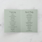 Groene Eucalyptus gebladerte gevouwen bruiloft Programma (Binnen)