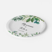 Groene Eucalyptus gebladerte kalligrafie bruidstaa Papieren Bordje (Gekanteld)