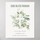 Groene Eucalyptus gebladerte kruis God zegene Roma Poster (Voorkant)