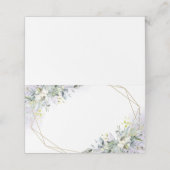 Groene Eucalyptus Geometrisch Paars Plaatskaartje (Buitenkant ongevouwen)