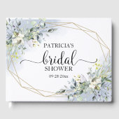 Groene Eucalyptus Geometrische Bruidsdouche Gastenboek (Voorkant)