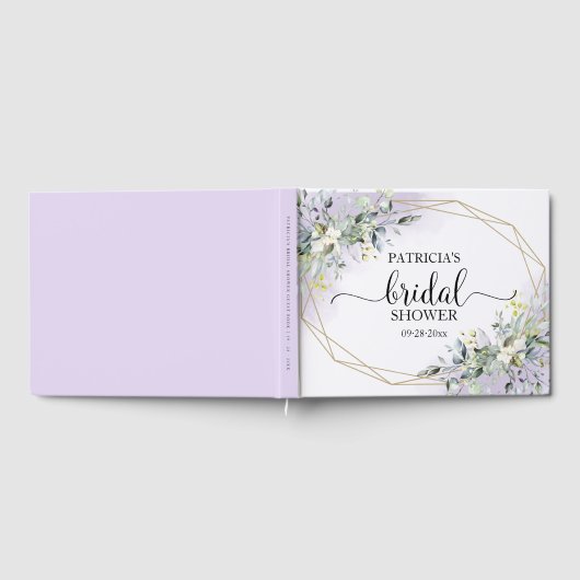 Groene Eucalyptus Geometrische Bruidsontvangst Gas Gastenboek (Volledig)