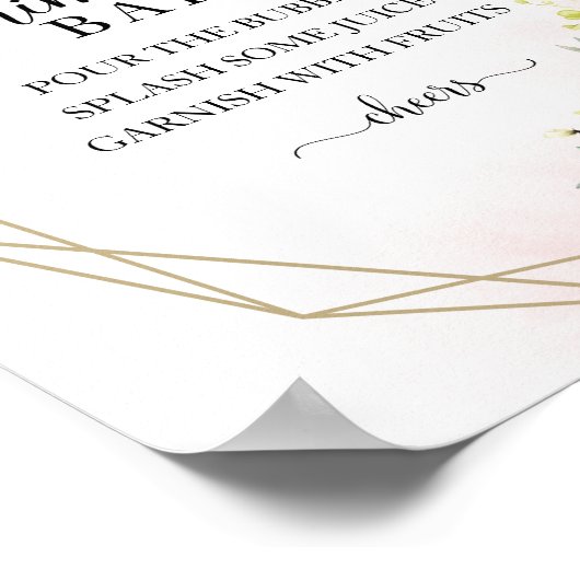 Groene Eucalyptus Geometrische Mimosa Bar Bord Poster (Hoek)