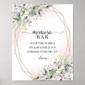 Groene Eucalyptus Geometrische Mimosa Bar Bord Poster (Voorkant)