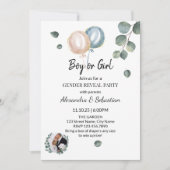 Groene eucalyptus geslacht onthulling uitnodiging (Voorkant)