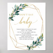 Groene eucalyptus gold niet voor baby-spelbord poster (Voorkant)