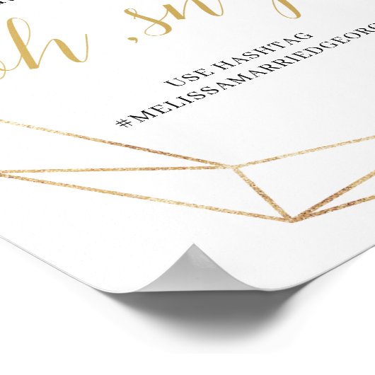 Groene eucalyptus goud oh onverwacht boho bruiloft poster (Hoek)