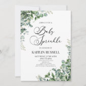 Groene Eucalyptus groen Botanische Baby Sprinkle Kaart (Voorkant)