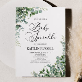 Groene Eucalyptus groen Botanische Baby Sprinkle Kaart