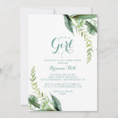 groene eucalyptus Het is een meisje Baby shower Kaart (Voorkant)