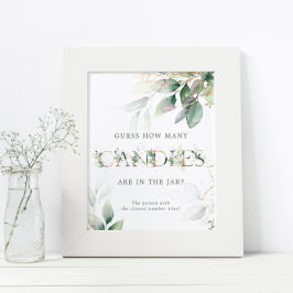 Groene Eucalyptus Hoeveel Candies Bord Poster
