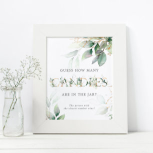 Groene Eucalyptus Hoeveel Candys Bord Poster
