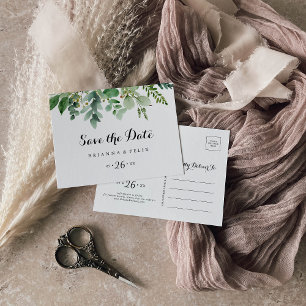 Groene Eucalyptus Horizontaal opslaan Datum Briefkaart