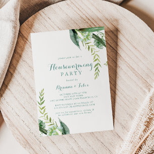 Groene Eucalyptus Housewarming Party Kaart