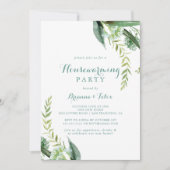  Groene Eucalyptus Housewarming Party Kaart (Voorkant)