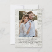 Groene eucalyptus hout trouwfoto Dank u RSVP Kaartje (Achterkant)