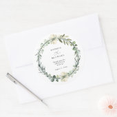 Groene Eucalyptus Huwelijk Ronde Sticker (Envelop)