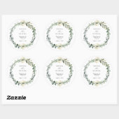 Groene Eucalyptus Huwelijk Ronde Sticker (Vel)