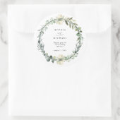 Groene Eucalyptus Huwelijk Ronde Sticker (Tas)