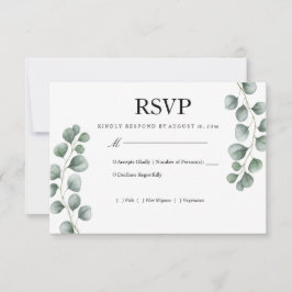 Groene Eucalyptus Huwelijks RSVP Kaartje