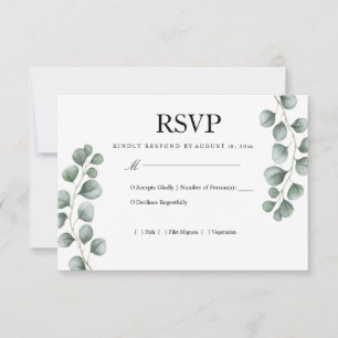 Groene Eucalyptus Huwelijks RSVP Kaartje
