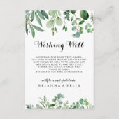Groene eucalyptus kalligrafie bruiloft goed wensen informatiekaartje (Voorkant)