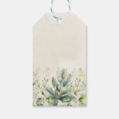 Groene eucalyptus konijn baby shower cadeaulabel (Achterkant)