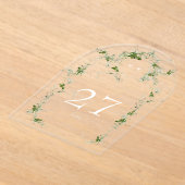 Groene Eucalyptus Krans Arch Acryl Tabel Nummer Acryl Uitnodigingen (Laagn)