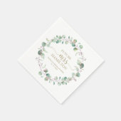 Groene Eucalyptus Krans Bruidsdouche Servetten (Hoek)