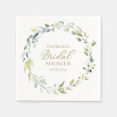 Groene Eucalyptus Krans Bruidsfeest Servet (Voorkant)