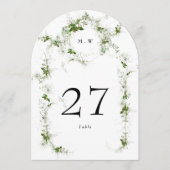 Groene Eucalyptus Krans Monogram Boog Tabel Nummer Kaart (Voorkant)